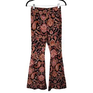 No Boundaries Multi Paisley Floral Flared T-Shirt Legging Pants Junior Small 3/5